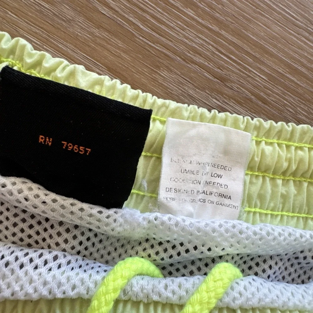 Vintage Hobie‎ Swim Trunks Men's S Gray Neon 90s 80s Surf Skate